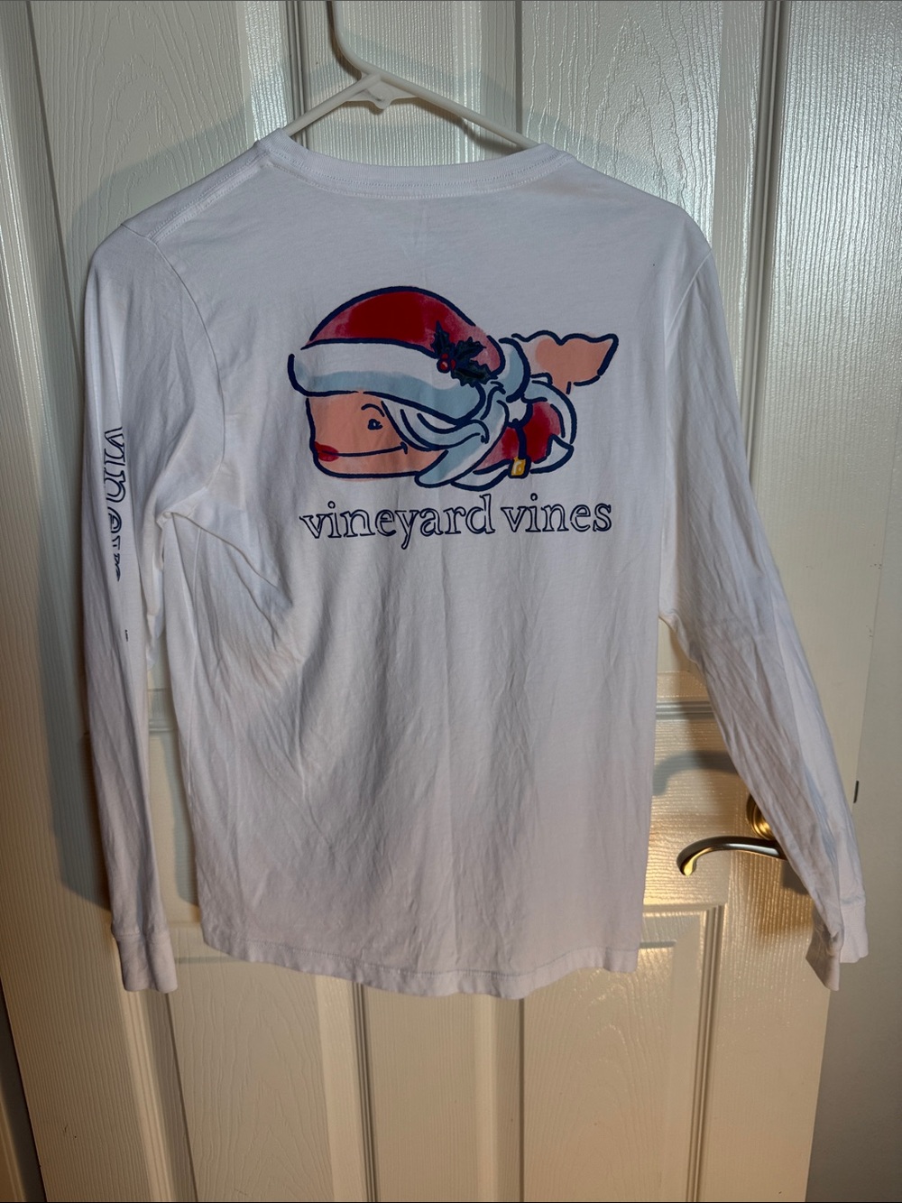 Vineyard Vines Youth (Sz Medium) Long-Sleeve Holiday Whale Tee